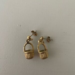 Vintage Nantucket baskets earrings gold plated